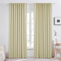 Deconovo Solid Thermal Insulated Window Blackout Curtains  Rod Pocket And Back Tab Curtains - Window Coverings Curtains For Girls Room  70X95 Inch  Beige  Set Of 2