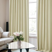 Deconovo Solid Thermal Insulated Window Blackout Curtains  Rod Pocket And Back Tab Curtains - Window Coverings Curtains For Girls Room  70X95 Inch  Beige  Set Of 2