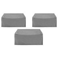 Crosley Furniture Mo75045-Gy Heavy Gauge Reinforced Vinyl 3-Piece Outdoor Furniture Cover Set (3 Loveseats), Gray