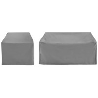 Crosley Furniture Mo75030-Gy Heavy Gauge Reinforced Vinyl 2-Piece Outdoor Furniture Cover Set (Chair & Loveseat), Gray