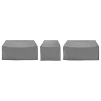 Crosley Furniture Mo75035-Gy Heavy Gauge Reinforced Vinyl 3-Piece Outdoor Furniture Cover Set (2 Loveseats & 1 Chair), Gray