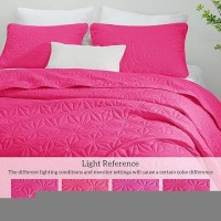 Whale Flotilla King Size Quilt Bedding Set Soft Hot Pink King Quilts Bedspreads For All Seasons Lightweight Geometric Star Pat