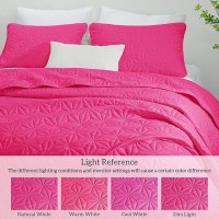 Whale Flotilla Twin Size Quilt Bedding Set Soft Hot Pink Twin Xl Quilts Bedspreads For All Seasons Lightweight Geometric Star