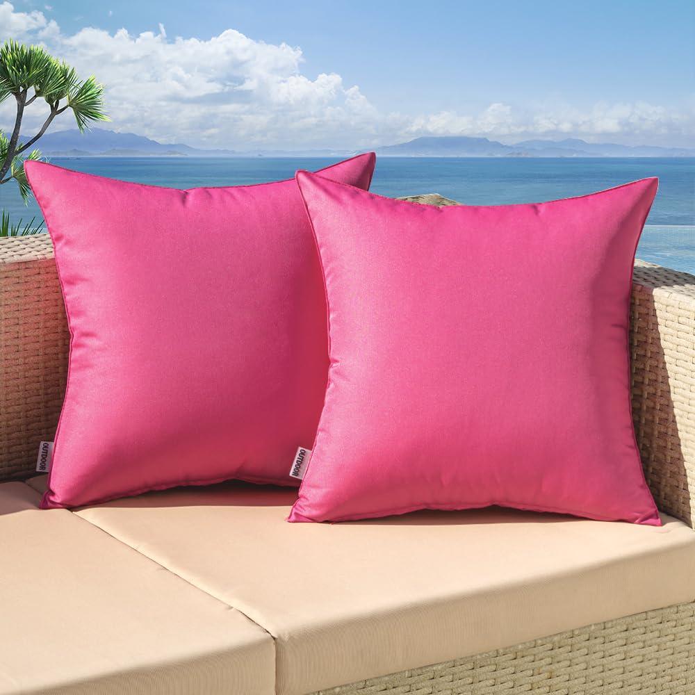 Miulee Pack Of 2 Decorative Outdoor Waterproof Pillow Covers Square Garden Cushion Sham Throw Pillowcase Shell For Spring Patio