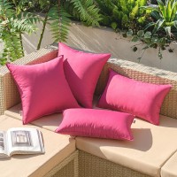 Miulee Pack Of 2 Decorative Outdoor Waterproof Pillow Covers Square Garden Cushion Sham Throw Pillowcase Shell For Spring Patio