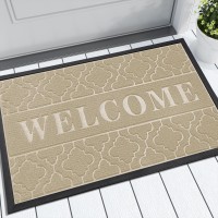 Yimobra Welcome Door Mat Heavy Duty Sturdy Front Door Mat For Home Entrance Garage And Garden Outside Entryway Floor Mat Non