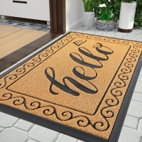 Yimobra Hello Door Mat Outdoor Welcome Front Door Mats For Outside Entrance Heavy Duty Non Slip Floor Matt For Home Entry Stu