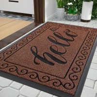 Yimobra Hello Door Mat Outdoor Welcome Front Door Mats For Outside Entrance Heavy Duty Non Slip Floor Matt For Home Entry Stu