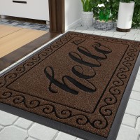 Yimobra Hello Door Mat Outdoor Welcome Front Door Mats For Outside Entrance Heavy Duty Non Slip Floor Matt For Home Entry Stu