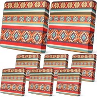 Newwiee 8Pcs Patio Stretch Sofa Cushion Cover Outdoor Cushion Cover Replacement Patio Furniture Cushions Couch Slipcovers Chair Seat Cover Soft Flexibility Protector(Vintage Color  Argyle)