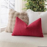 Foindtower Pack Of 2 Curly Faux Fur Decorative Throw Pillow Covers Soft Neutral Plush Cushion Case Cozy Fluffy Furry Pillowcase