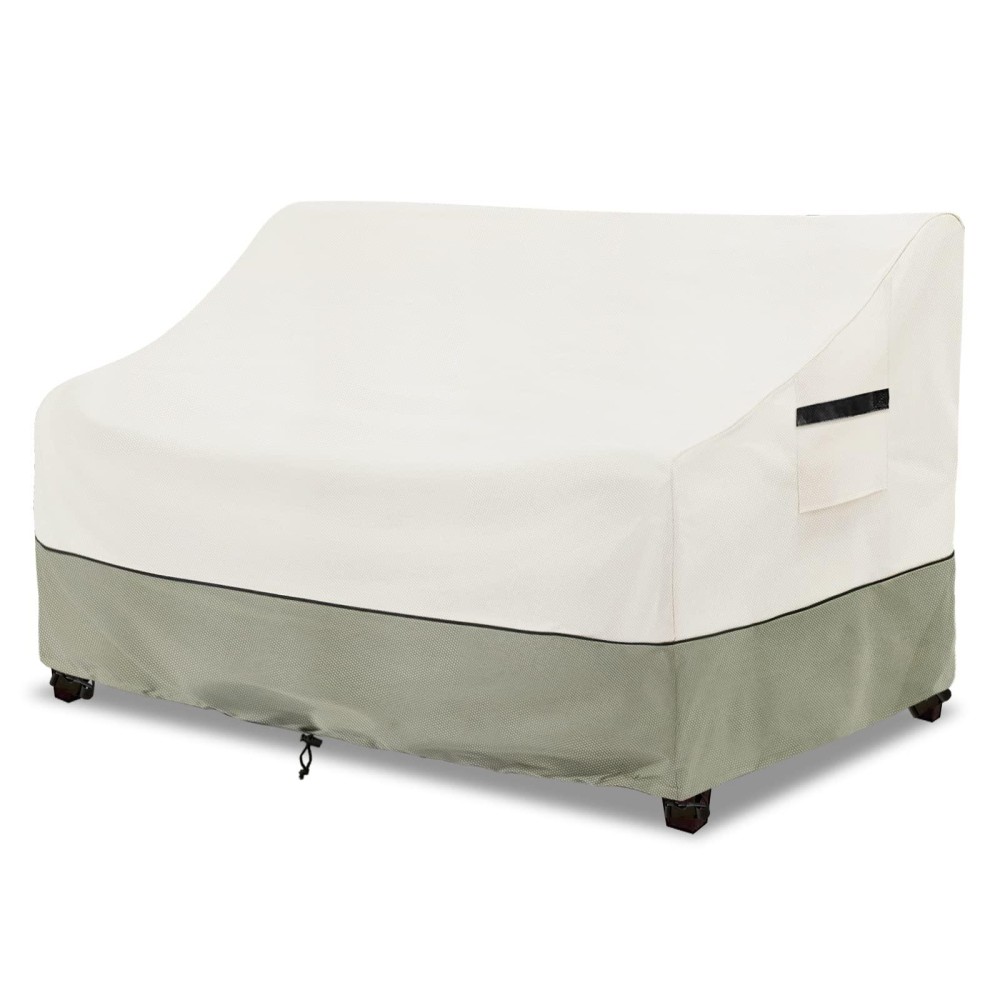 Lsongsky Patio 3-Seater Sofa Cover,Outdoor Couch Cover Fits Up To 79W X 38D X 35H Inches,100% Waterproof Heavy Duty Patio Furniture Covers,Beige & Gray-Green