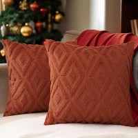 Pallene Christmas Soft Faux Fur Throw Pillow Covers 16X16 Plush Wool Decorative Pillow Covers Couch Sofa Pillow Covers For L