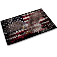 Tubamq Patriotic Entrance Door Mat Eagle Decor Doormat American Flag Nonslip Carpet Rugs With Felt Decorative For Homeindoor