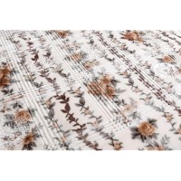 Nestl 12 Lbs Velvet Fleece Blanket For Winter - 2 Ply Heavy & Warm Korean Style Bed Blanket - Reversible Printed Raschel King Size Blanket - Wrinkle & Fade Resistant - 87 X 94 Inches - Beige