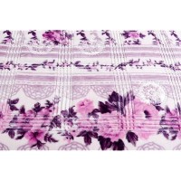 Nestl 12 Lbs Velvet Fleece Blanket For Winter - 2 Ply Heavy & Warm Korean Style Bed Blanket - Reversible Printed Raschel King Size Blanket - Wrinkle & Fade Resistant - 87 X 94 Inches - Lavender