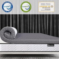 Valuxe 3 Inch Gel Memory Foam Mattress Topper Queen Size High Density Cooling Pad Pressure Relief Bed Topper Grey With Removabl