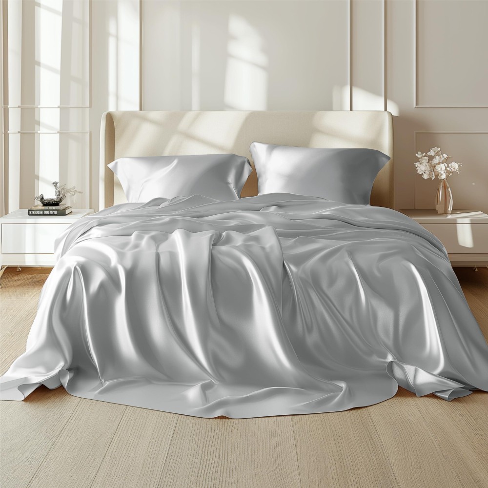 Bedsure Satin Sheets Full Sheet Set 4 Pcs Full Bed Sheets Similar To Silk Sheets Bed Sheets Full Size For Hair And Skin Gi