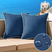 Miulee Pack Of 2 Outdoor Waterproof Pillow Covers Decorative Farmhouse Throw Pillow Covers Square Solid Color Couch Pillow Cover