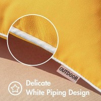 Woaboy Set Of 2 Outdoor Waterproof Pillow Covers 18X18 Inch Yellow Decorative Throw Pillow Covers Square Solid Color Couch Pillo