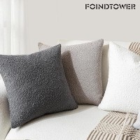 Foindtower Textured Boucle Throw Pillow Covers Accent Solid Pillow Cases Cozy Soft Decorative Couch Cushion Case For Chair Sofa