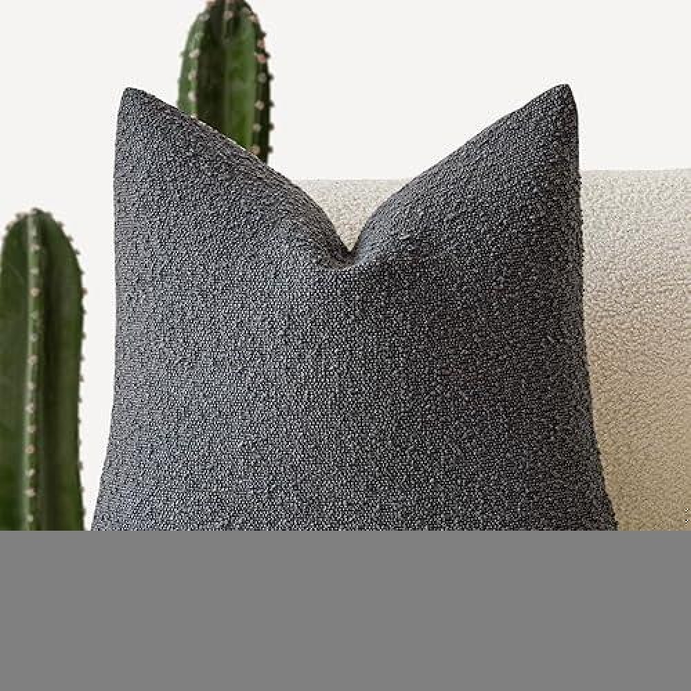 Foindtower Textured Boucle Throw Pillow Covers Accent Solid Pillow Cases Cozy Soft Decorative Couch Cushion Case For Chair Sofa