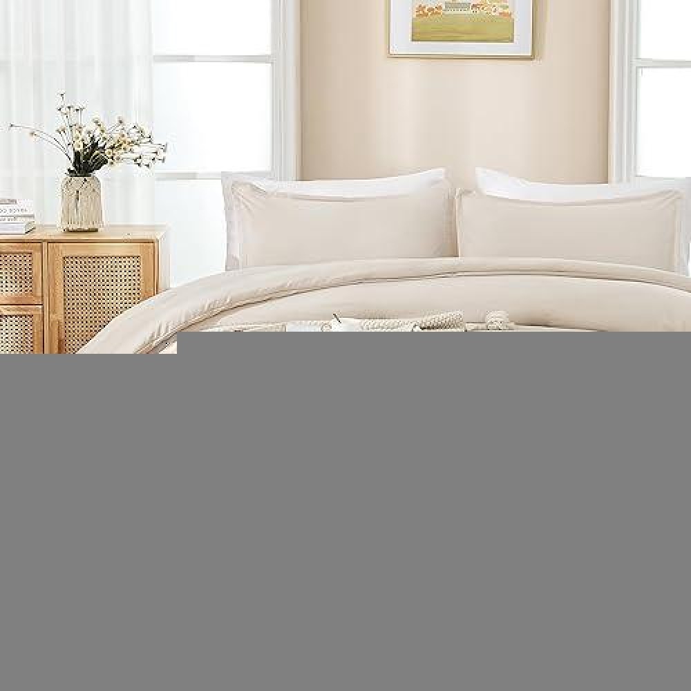 Andency Beige California King Comforter Set - 7 Pieces Cream Bed In A Bag Cal King Bedding Comforter Sets  Summer Solid Soft Lightweight Comforter With Fitted Sheets  Flat Sheets  Pillowcases & Shams