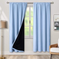 Bgment Blackout Curtains For Bedroom 72 Inch Length Rod Pocket 100 Blackout Curtains With Thermal Liner Darkening Curtains For