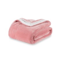 Berkshire Blanketsherpa Fleece Blanket Warm And Soft Loftmink Reversible Blanket For Bed Sofa And Travel Frosty Mauve 90 In