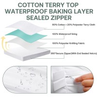 Winkaura Twin Waterproof Mattress Protector 610 Deep Zippered Mattress Encasement Cover With Breathable Premium Terry Top Fab