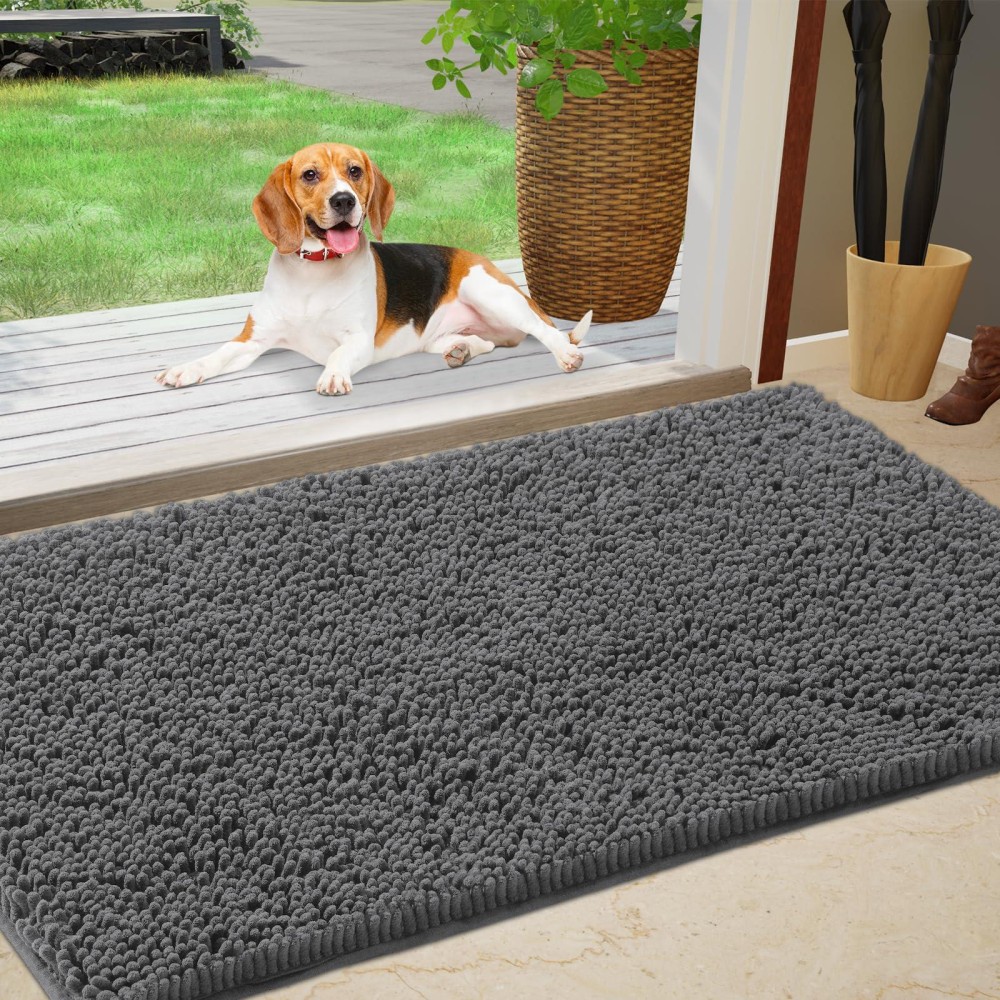 Im Home Durable Chenille Absorbent Outdoor Doormat 25 X 71 Muddy Washable Door Mats For Dog Non Slip Indoor Doormat Front I