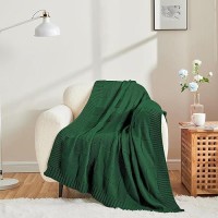 Cozecube Knit Throw Blanket Green Checkered Throw Blanket For Couch Soft Cozy Warm Knitted Throw Blanket For Bed Sofa Living Roo