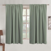 Turquoize Blackout Bedroom Curtains Back Tab Blackout Curtains Thermal Insulated Room Darkening Curtains Rod Pocket Short Curtai