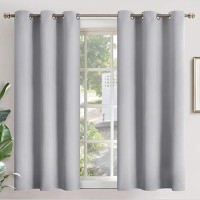 Youngstex Blackout Curtains 48 Inches Length For Kitchen Thermal Insulated Room Darkening Privacy Grommet Curtains For Small B