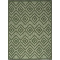 Nourison Versatile Indoor/Outdoor Green 5' X 7' Area Rug  Easy Cleaning  Non Shedding  Bed Room  Living Room  Dining Room  Backyard  Deck  Patio (5X7)