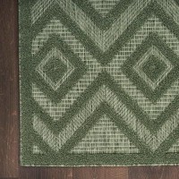 Nourison Versatile Indoor/Outdoor Green 4' X 6' Area Rug  Easy Cleaning  Non Shedding  Bed Room  Living Room  Dining Room  Backyard  Deck  Patio (4X6)