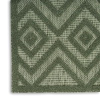 Nourison Versatile Indoor/Outdoor Green 4' X 6' Area Rug  Easy Cleaning  Non Shedding  Bed Room  Living Room  Dining Room  Backyard  Deck  Patio (4X6)