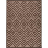 Nourison Versatile Indoor/Outdoor Brown 4' X 6' Area Rug  Easy Cleaning  Non Shedding  Bed Room  Living Room  Dining Room  Backyard  Deck  Patio (4X6)