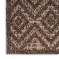 Nourison Versatile Indoor/Outdoor Brown 4' X 6' Area Rug  Easy Cleaning  Non Shedding  Bed Room  Living Room  Dining Room  Backyard  Deck  Patio (4X6)