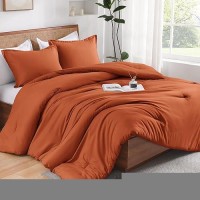 Andency California King Comforter Set Terracotta  3 Pieces Cal King Lightweight Soft Solid Bed Comforter  Oversized Fluffy Soft Microfiber All Season Bedding Set