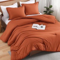 Andency California King Comforter Set Terracotta  3 Pieces Cal King Lightweight Soft Solid Bed Comforter  Oversized Fluffy Soft Microfiber All Season Bedding Set