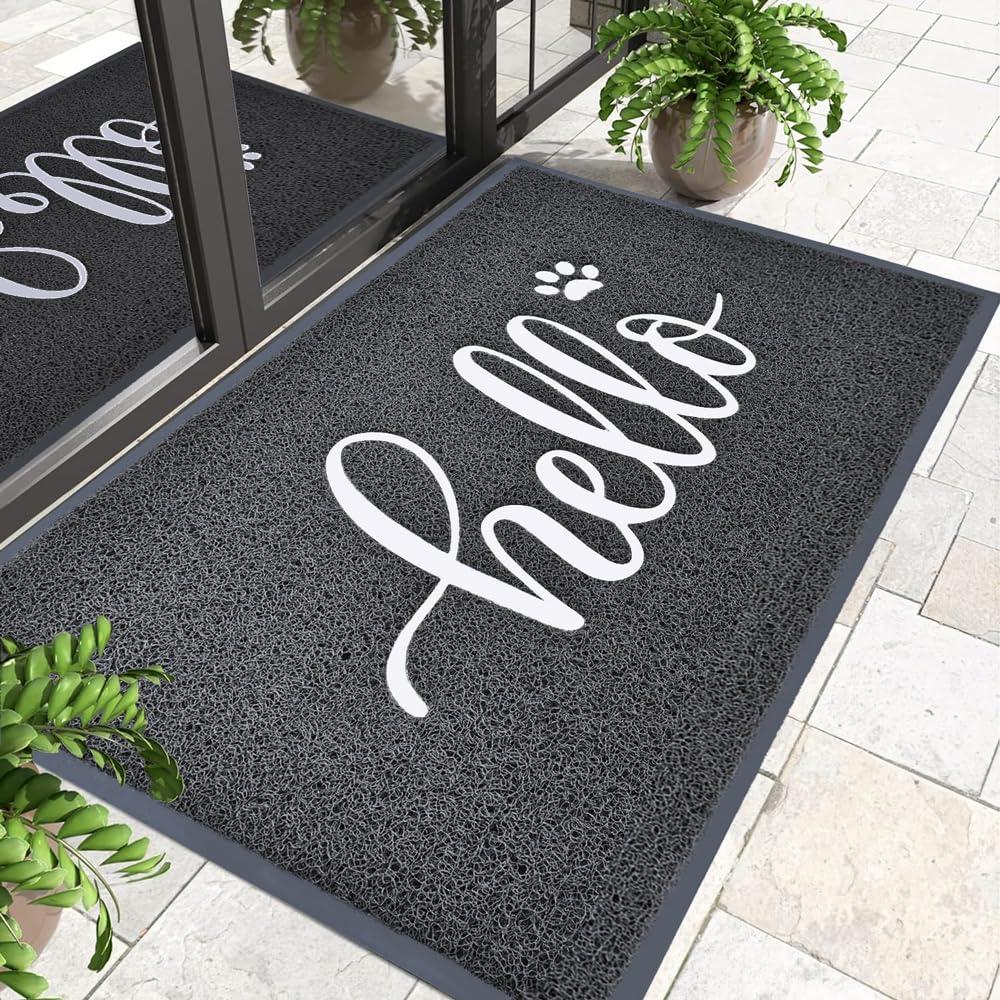 Thenv Door Mat Outside Entrance Waterproof Outdoor Indoor Hello Welcome Doormat Funny Cute Dog Cat Front Door Mat For Entrywa