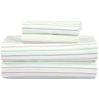 Royale Linens 300 Thread Count 100 Long Staple Combed Cotton Printed Sheet Set 4 Piece Queen Bed Sheet 1 Fitted Sheet 1 Fla