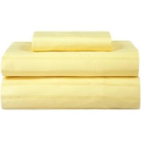 Royale Linens 300 Thread Count 100 Long Staple Combed Cotton Stripe Sheet Set 3 Piece Twin Bed Sheet 1 Fitted Sheet 1 Flat