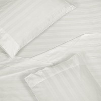 Royale Linens 300 Thread Count 100 Long Staple Combed Cotton Striped Sheet Set 4 Piece Queen Bed Sheet 1 Fitted Sheet 1 Fla