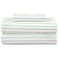 Royale Linens 300 Thread Count 100 Long Staple Combed Cotton Stripe Sheet Set 3 Piece Twin Bed 1 Fitted Sheet 1 Flat Sheet