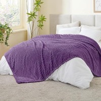 Bedelite Fleece Blanket Large King Size Blanket For Bed 3D Jacquard Decorative Purple Fuzzy Blanket Soft And Cozy Warm Plush