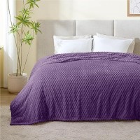 Bedelite Fleece Blanket Large King Size Blanket For Bed 3D Jacquard Decorative Purple Fuzzy Blanket Soft And Cozy Warm Plush