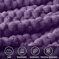 Bedelite Fleece Blanket Large King Size Blanket For Bed 3D Jacquard Decorative Purple Fuzzy Blanket Soft And Cozy Warm Plush