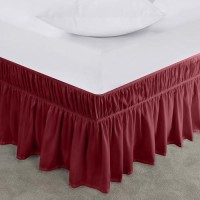 Utopia Bedding Full Elastic Bed Ruffle Easy Wrap Around Ruffle Microfiber Bed Skirt With Adjustable Elastic Belt 16 Inch Tai